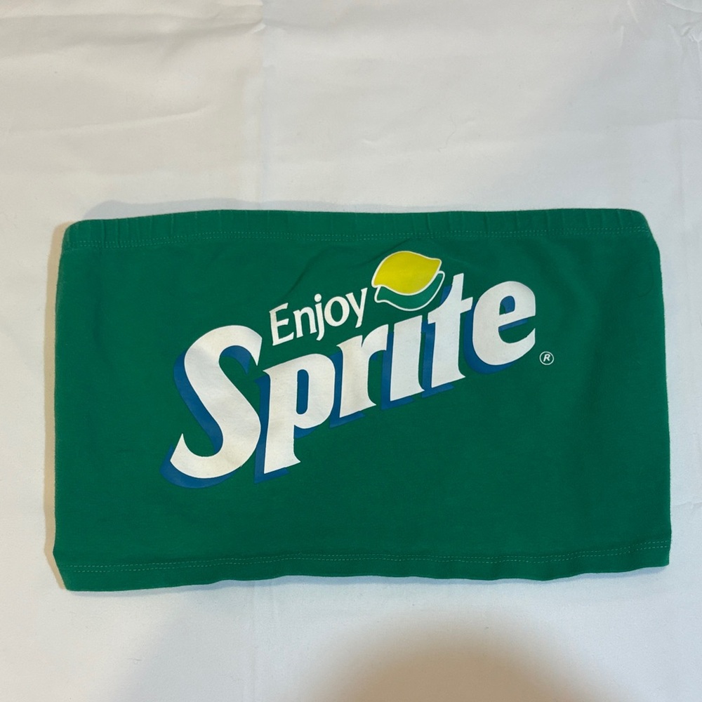Sprite Soda Brand Logo Graphic Tube Top, Medium Themed Costume Party Coca Cola